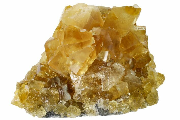 Lustrous Yellow Calcite Crystal Cluster - Fluorescent! #163546